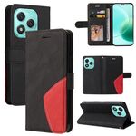 For Honor 400 Lite Dual-color Splicing Flip Leather Phone Case(Black)