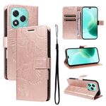 For Honor 400 Lite 3D Butterfly Embossed Pattern Flip Leather Phone Case(Rose Gold)
