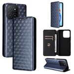 For Honor X5b / X5b Plus Cubic Grid Texture Flip Leather Phone Case(Blue)