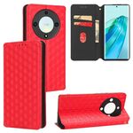 For Honor X9a / X40 / Magi5 Lite Cubic Grid Texture Flip Leather Phone Case(Red)
