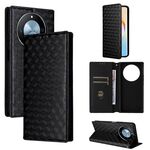 For Honor X60 5G / X9c Smart Cubic Grid Texture Flip Leather Phone Case(Black)