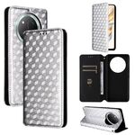 For Honor X60 Pro 5G / X9c 5G Cubic Grid Texture Flip Leather Phone Case(Silver)