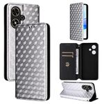 For Honor Play 50 / Play 50m Cubic Grid Texture Flip Leather Phone Case(Silver)