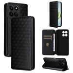 For Honor Play 60 Plus Cubic Grid Texture Flip Leather Phone Case(Black)