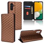 For Samsung Galaxy A13 5G / A04s Cubic Grid Texture Flip Leather Phone Case(Brown)