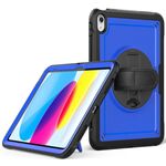 For iPad 2025 / 2022 Honeycomb Hand Grip Turntable Stand Tablet Case(Dark Blue)