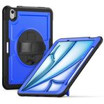 For iPad Air 11 2025 / 2024 Honeycomb Hand Grip Turntable Stand Tablet Case(Dark Blue)