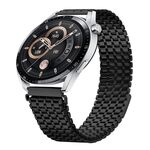 Cinturino per orologio in acciaio inossidabile con fibbia magnetica a nove grani da 22 mm (nero)