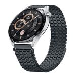 Cinturino per orologio in acciaio inossidabile con fibbia magnetica a nove grani da 22 mm (grigio titanio)