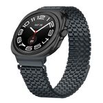 Cinturino in acciaio inossidabile con fibbia magnetica a nove perle per Samsung Galaxy Watch Ultra 47 mm (grigio titanio)