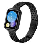 Cinturino in acciaio con fibbia a fionda a cinque perle per Xiaomi Mi Band 8 Pro (nero)