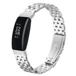 Cinturino in acciaio con fibbia a fionda a cinque perle per Fitbit Inspire 1 / Inspire 2 (argento)