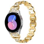 Cinturino per orologio in acciaio inossidabile con diamanti ovali da 20 mm (oro)