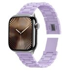 Cinturino per Apple Watch 42mm / 41mm / 40mm / 38mm Candy con fibbia magnetica a tre perle per PC (viola chiaro)