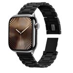 Cinturino per Apple Watch 42mm / 41mm / 40mm / 38mm Candy con fibbia magnetica a tre perle per PC (nero)