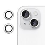 Pellicola in vetro temperato ultrasottile anti-sfarfallio per iPhone 14 Plus Klebol per obiettivo della fotocamera individuale (argento)