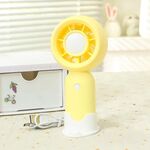 Handheld Rechargeable Fan Outdoor Camping Cooling Fan With Phone Holder Base(Yellow)