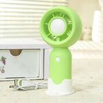 Ventilatore portatile ricaricabile, ventilatore da campeggio per esterni con base porta telefono (verde)