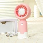 Handheld Rechargeable Fan Outdoor Camping Cooling Fan With Phone Holder Base(Pink)