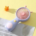 Simpatica piccola lumaca, ventilatore portatile ricaricabile tramite USB, mini ventilatore tascabile compatto (viola)