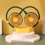 Outdoor Folding Mini Neck Fan Portable USB Rechargeable Summer Gift Fan, Color: Cat Ears Green