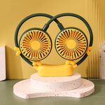 Ventilatore da collo pieghevole da esterno, portatile, ricaricabile tramite USB, regalo estivo, colore: verde cervo