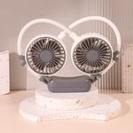 Outdoor Folding Mini Neck Fan Portable USB Rechargeable Summer Gift Fan, Color: Deer Gray White