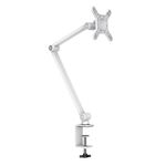 Rotating Aluminum Portable Monitor Stand Tablet Universal Folding Lifting Desktop Holder(Table Clamp White)