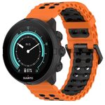 Cinturino per orologio in silicone con fibbia a doppio ardiglione Ocean da 22 mm (arancione e nero)