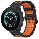Cinturino per orologio in silicone con fibbia a doppio ardiglione Ocean da 22 mm (nero e arancione)