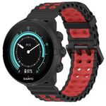 Cinturino per orologio in silicone con fibbia a doppio ardiglione Ocean da 22 mm (nero e rosso)