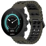 Cinturino per orologio in silicone con fibbia a doppio ardiglione Ocean da 22 mm (verde militare nero)
