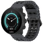 Cinturino per orologio in silicone con fibbia a doppio ardiglione Ocean da 22 mm (nero carbone)