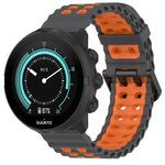 Cinturino per orologio in silicone con fibbia a doppio ardiglione Ocean da 22 mm (grigio siderale arancione)