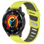 Cinturino per orologio in silicone bicolore con foro obliquo da 22 mm (grigio lime)
