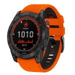 Cinturino in silicone a sgancio rapido con fibbia a vite bicolore per Garmin da 26 mm (arancione e nero)