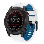 Cinturino in silicone a sgancio rapido con fibbia a vite bicolore per Garmin da 22 mm (bianco e blu)