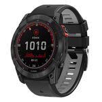 Cinturino in silicone a sgancio rapido con fibbia a vite bicolore per Garmin da 22 mm (nero grigio)