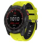 Cinturino in silicone a sgancio rapido con fibbia a vite bicolore per Garmin da 22 mm (nero lime)