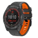 Cinturino in silicone a sgancio rapido con fibbia a vite bicolore per Garmin da 22 mm (grigio-arancione)