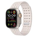 Cinturino in silicone magnetico traspirante bicolore per Apple Watch 46 mm / 49 mm / 45 mm / 44 mm (Starlight)