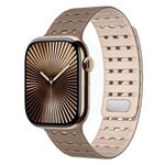 Cinturino in silicone magnetico traspirante bicolore per Apple Watch 42 mm / 41 mm / 40 mm / 38 mm (marrone albicocca)