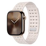 Cinturino in silicone magnetico traspirante bicolore per Apple Watch 42 mm / 41 mm / 40 mm / 38 mm (Starlight)