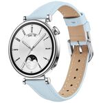 Cinturino sottile in vera pelle da 18 mm (blu cielo)