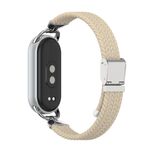 Per Xiaomi Smart Band 10/9/8 Cinturino per orologio in nylon intrecciato a due sezioni con testa in metallo (albicocca)