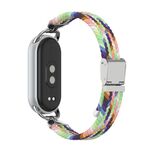 Per Xiaomi Smart Band 10/9/8 Cinturino per orologio in nylon intrecciato a due sezioni con testa in metallo (arcobaleno)