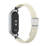 Per Xiaomi Smart Band 10/9/8, cinturino in metallo con due sezioni in nylon intrecciato (bianco colorato)