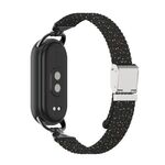 Per Xiaomi Smart Band 10/9/8, cinturino in metallo con due sezioni in nylon intrecciato (nero colorato)