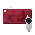 Piccola coperta termica a bassa tensione per ufficio terapeutico con termoforo, spina CN, dimensioni: 30x40 cm (rosso)