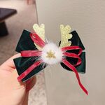 Clip a becco d'anatra per copricapo in velluto dorato natalizio da 3 pezzi, colore: LD055 verde scuro
